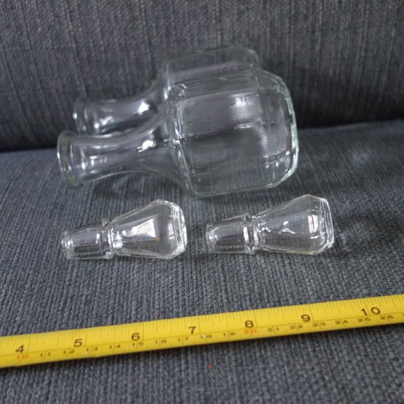 Vintage Glass Salad Dressing Shakers with All Glass Caps - Picture 5 of 7